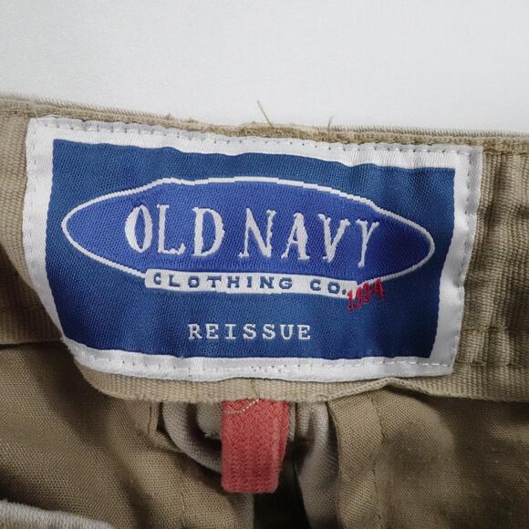 Old Navy Cargo Pants Men 32x26 Khaki Teakwood Cargo Utility Pockets Classic Y2K - Picture 3 of 15